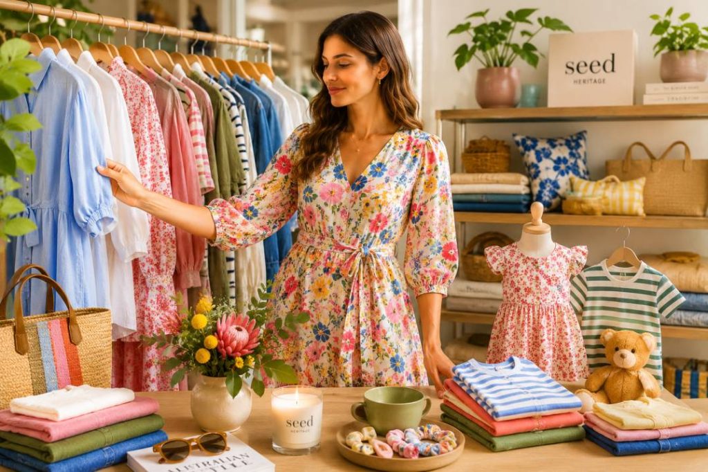Seed Heritage combines women's fashion, children's clothing, and lifestyle products into a complete premium shopping experience.